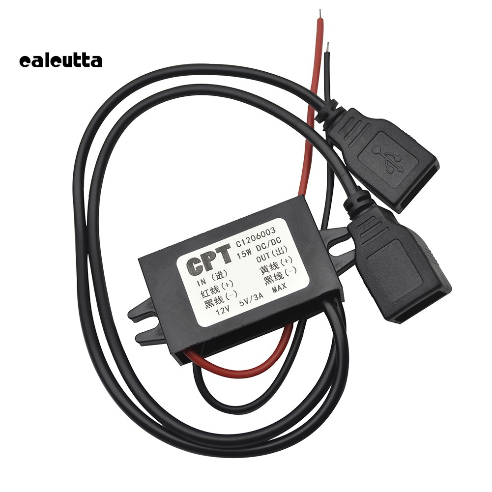 Cáp sạc chuyển đổi USB đơn / kép 12V sang 5V 3A Max cho xe ô tô