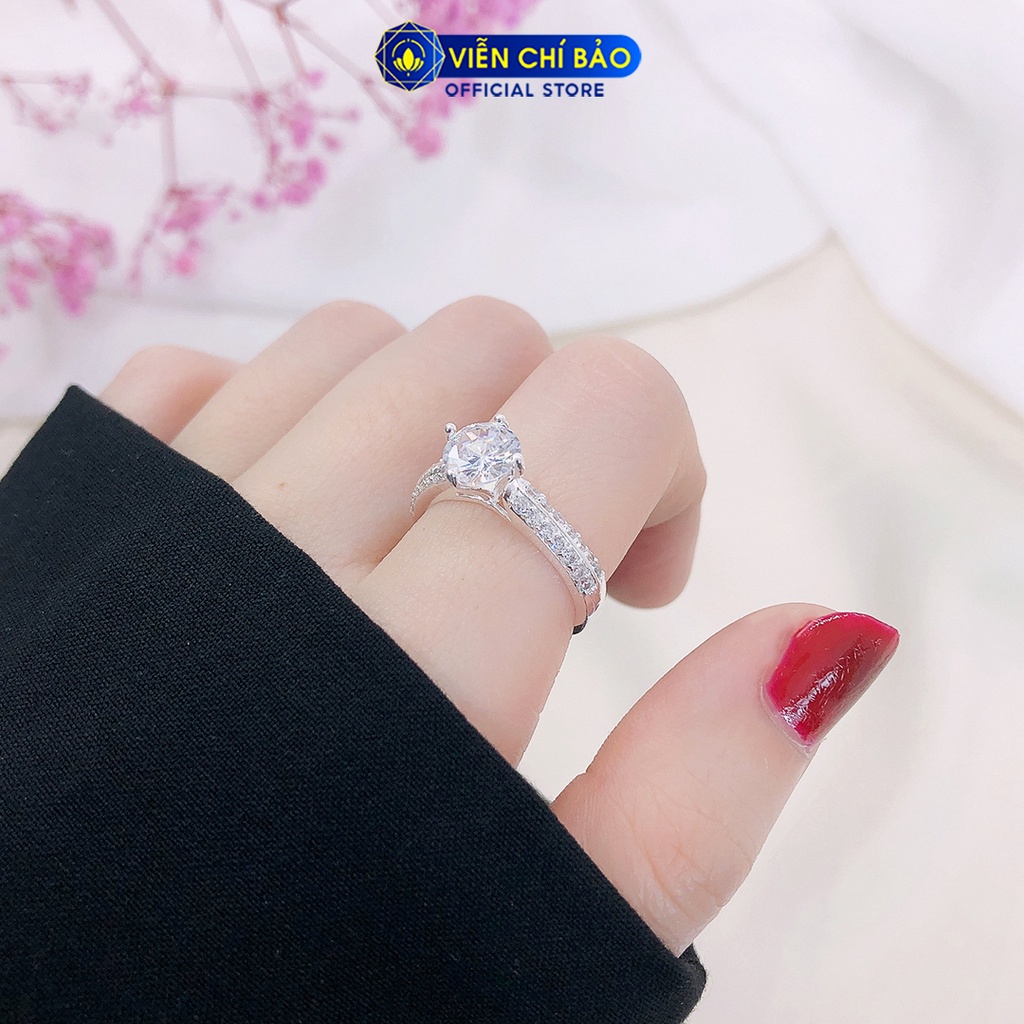 Nhẫn bạc nữ đính đá cao chất liệu bạc S925 thời trang phụ kiện trang sức nữ thương hiệu Viễn Chí Bảo N400615