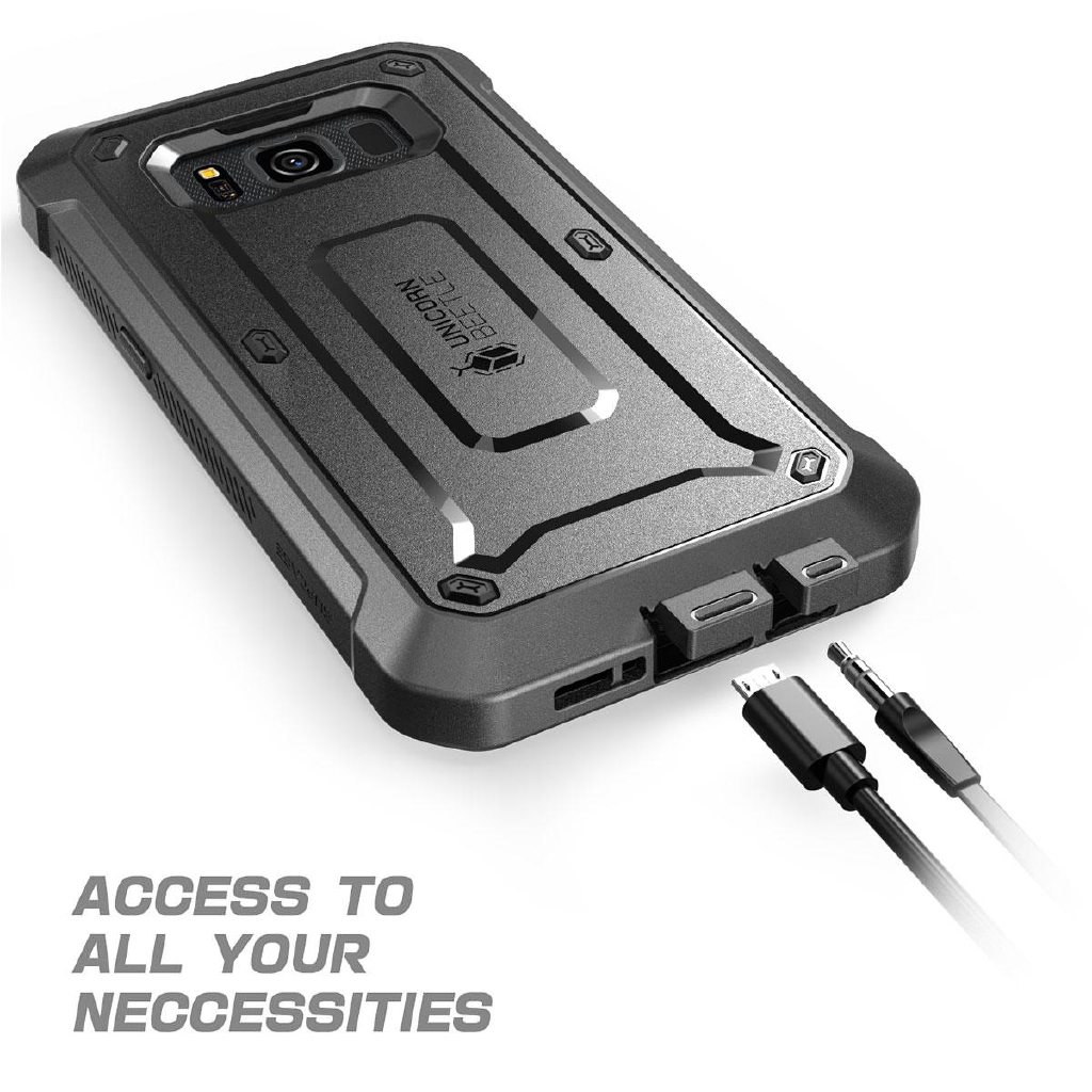 Ốp điện thoại SUPCASE có miếng bảo vệ màn hình toàn diện và giá đỡ thích hợp cho Samsung Galaxy S8 Active