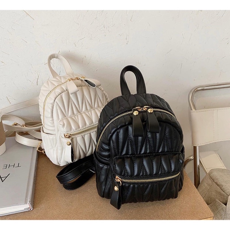 [Bán Sỉ] Balo mini nữ, Balo đi chơi đi du lịch đẹp trần chỉ chéo size 20 phong cách vintage siêu xinh