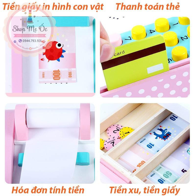 Đồ chơi máy tính tiền siêu thị bằng gỗ cho bé