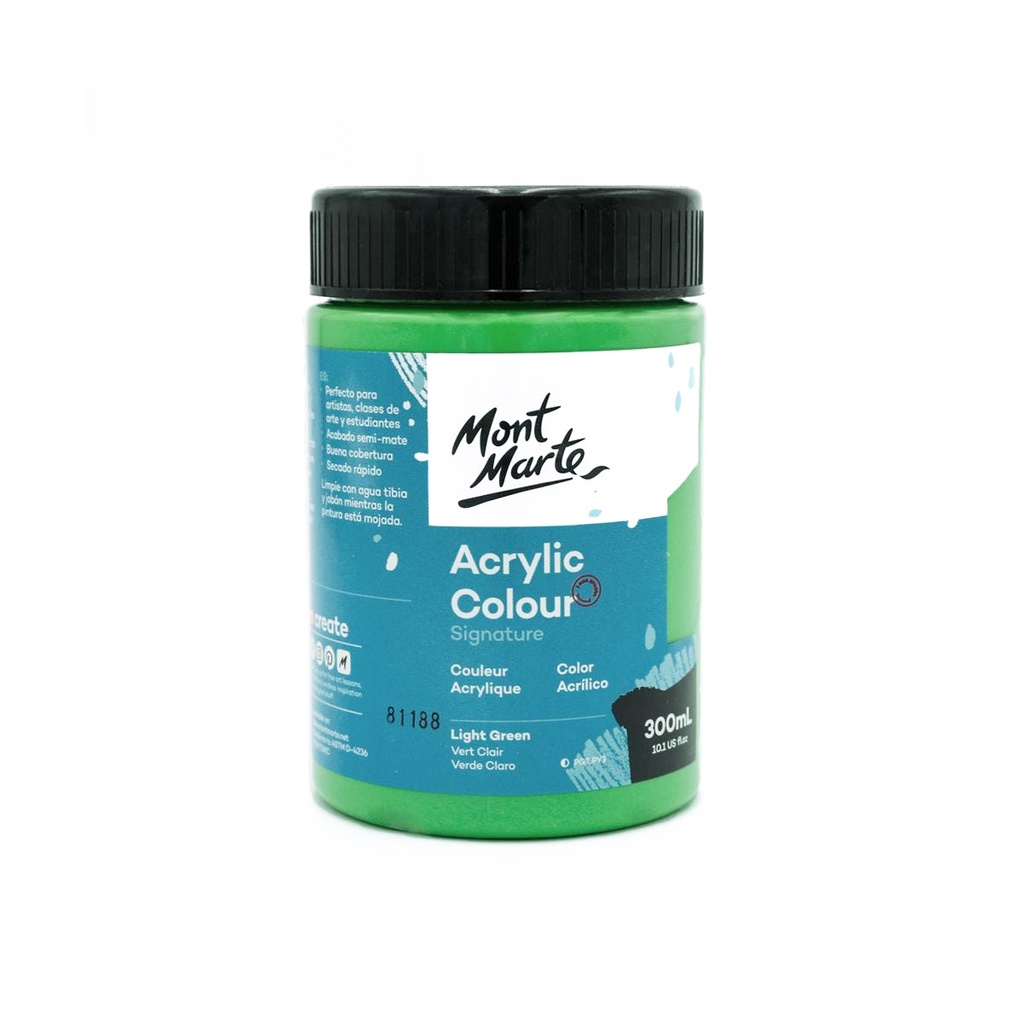 Màu Acrylic Mont Marte 300ml - Light Green - Acrylic Colour Paint Signature 300ml (10.1oz) - MSCH3022