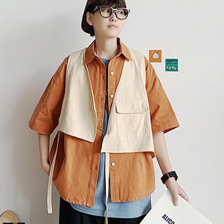 Áo Thun Tay Ngắn Giả Lớp Thời Trang Cho Nam | BigBuy360 - bigbuy360.vn