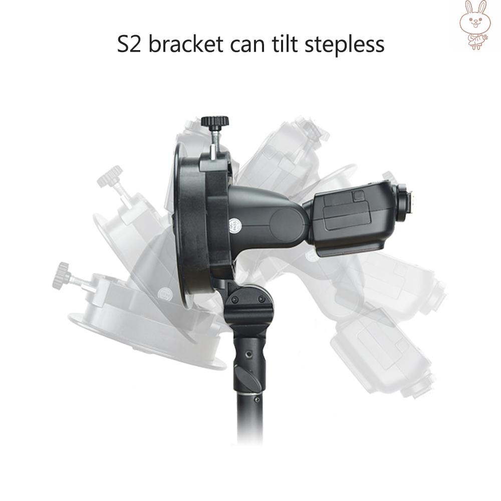 RD Godox S2 Portable Flash S-type Holder Speedlite Bracket with Bowens Mount for Godox V1 Serie V860II Series TT350 Series AD400Pro AD200Pro Series Speedlite Flash for Bowens Mount Flash Snoot Softbox Reflector Beauty Dish