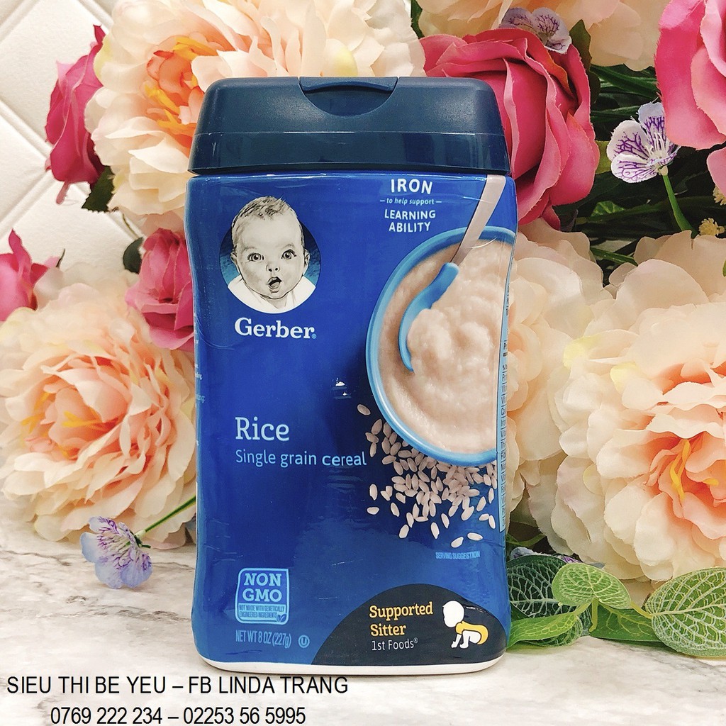 Bột ăn dặm Gerber vị gạo 4m+