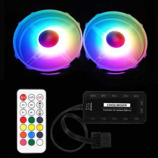Bộ 5 fan 12cm Coolmon RGB Led Ring tặng remote và hub và vít kèm