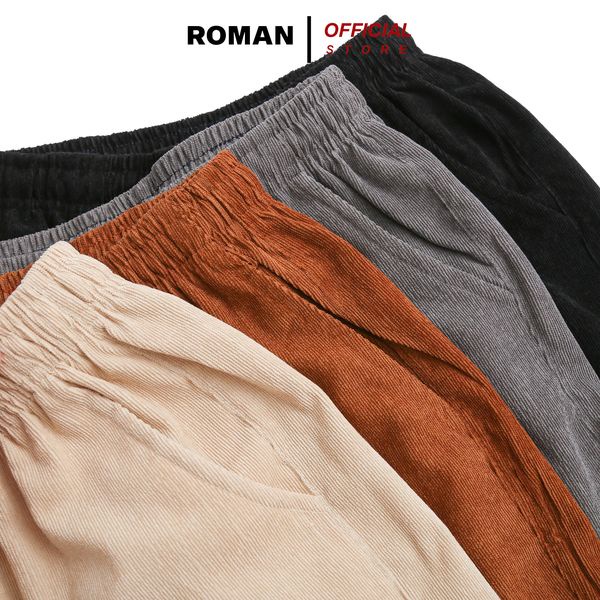 Quần short đùi nam vải nhung tăm trơn cao cấp mặc nhà đi chơi ROMAN QS09