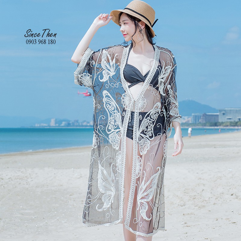 Áo choàng ren đi biển sexy, áo kimono đẹp mang kèm bikini - Since Then