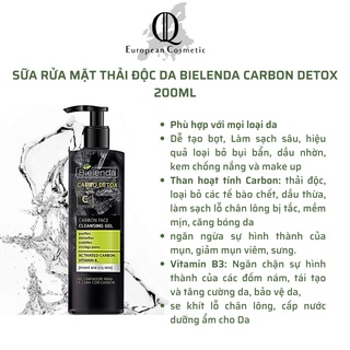 Sữa rửa mặt thải độc bielenda carbon detox 195ml
