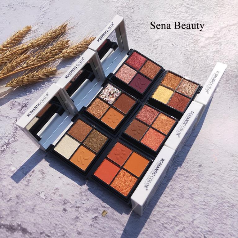 Bộ Trang Điểm 2 Tầng 4 Ô Phấn Mắt + 2 Ô Phấn Má + Phấn Bắt Sáng Của Romantic Color | BigBuy360 - bigbuy360.vn