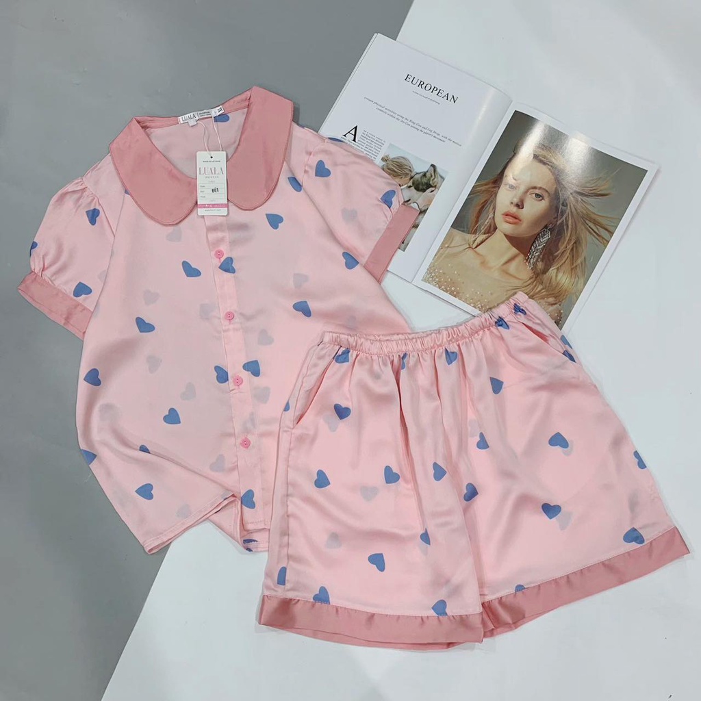 Đồ bộ pijama đùi chất lụa satin size M,L,XL | BigBuy360 - bigbuy360.vn