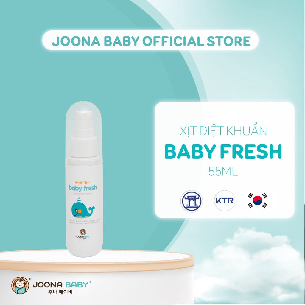 Xịt diệt khuẩn, khử mùi cho đồ chơi, bình sữa, núm ti giả Baby Fresh an toàn cho bé 55ml - JOONA BABY Việt Nam