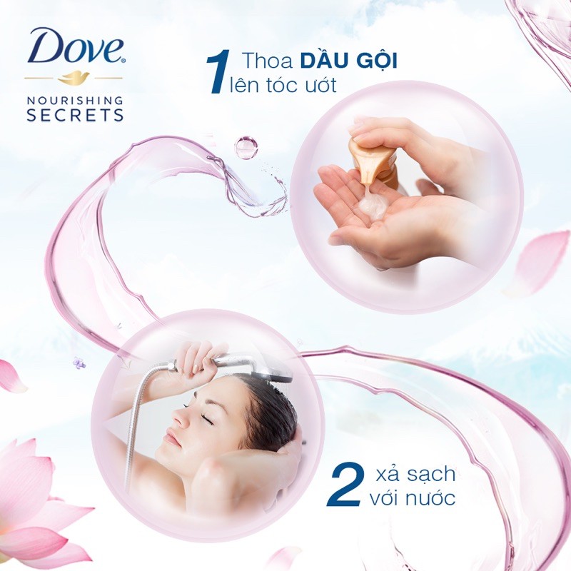 [🎁🎁🎁DOVE - Mua 1 tặng 1] Combo Dầu gội + Dầu xả Dove thiên nhiên Óng Mềm Tự Nhiên 650g/620g +Tặng DG/DX 170g/chai