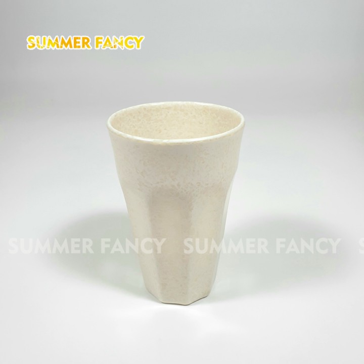 Ly 8.8 x 13 cm ~ 460ml melamine nhựa dùng trong nhà hàng màu vân đá trắng, vân đá đen sang trọng - Cup mug - SF-LY27