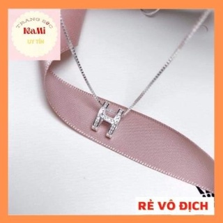 Dây chuyền chữ H mạ bạch kim cực kỳ sáng đẹp