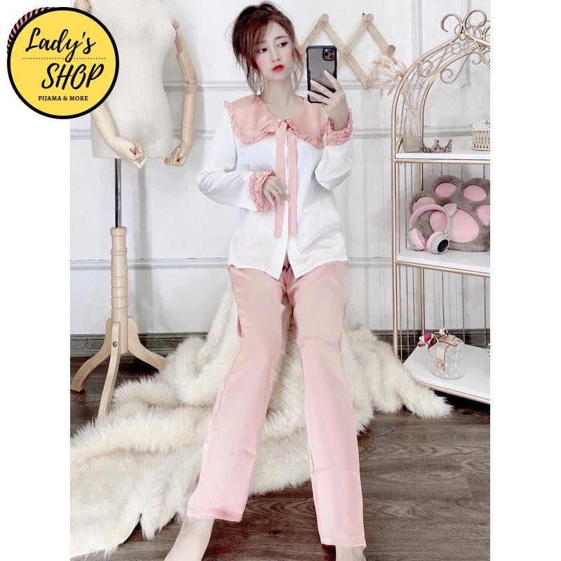 Bộ Lụa Pijama Tay Dài Họa Tiết - Hàng Chuẩn Đẹp | BigBuy360 - bigbuy360.vn