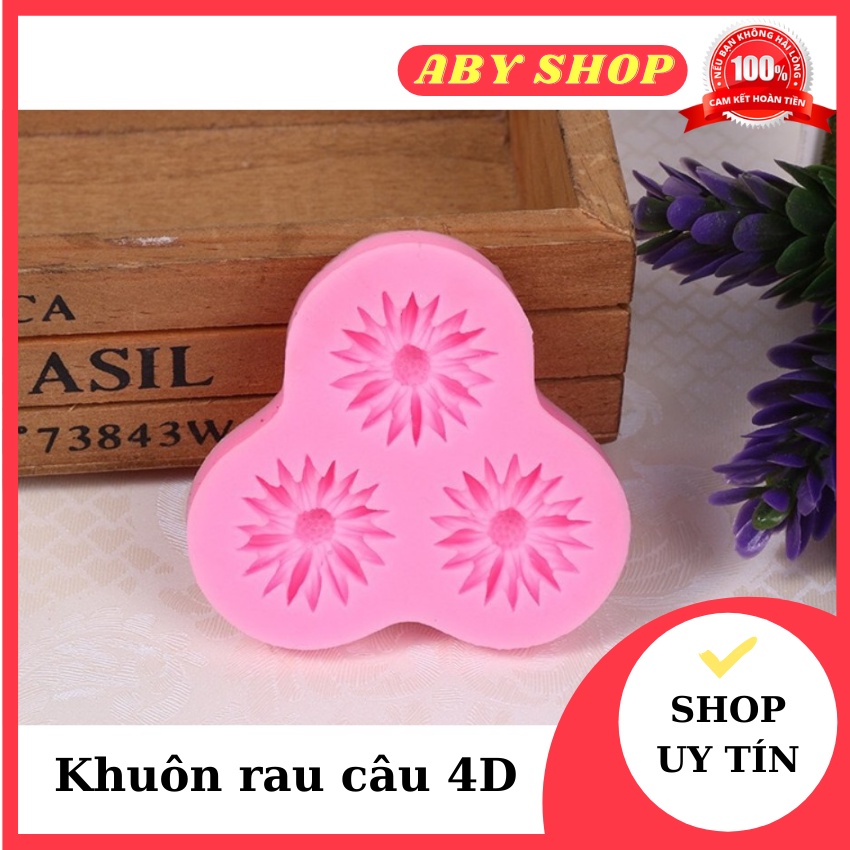 Khuôn rau câu 4D ⚡ HÀNG LOẠI 1 ⚡ khuôn rau câu hình hoa cúc nhỏ gọn, dễ bảo quản trong tủ lạnh