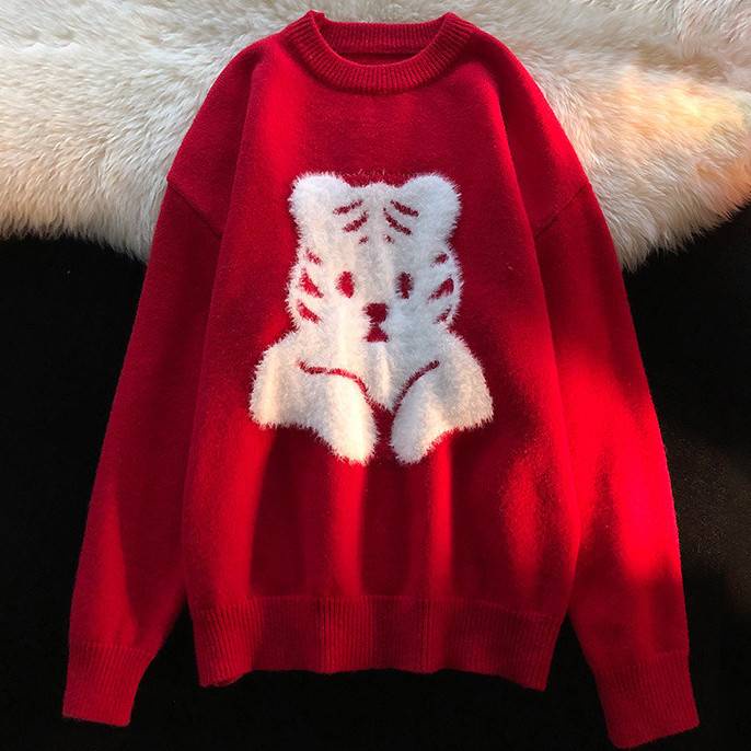 Áo Sweater Dệt Kim Dày Dặn Dáng Rộng Phong Cách Thời Trang Thu Đông Nhật Bản