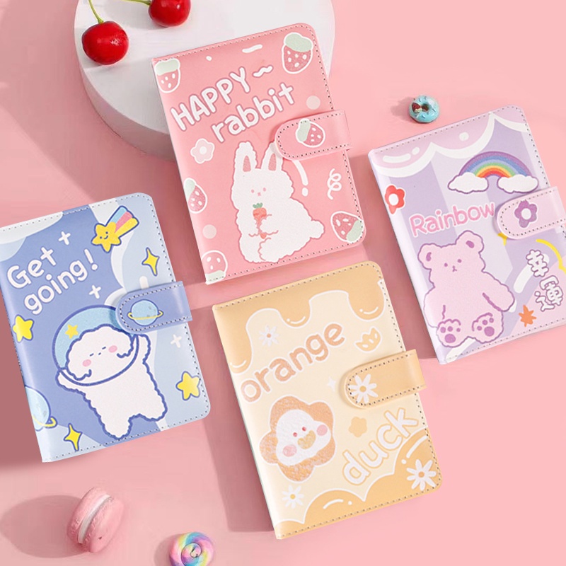 Sổ tay 100 trang bìa da PU họa tiết hoạt hình có nút nam châm