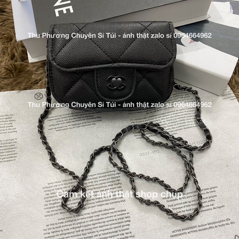 Túi mini đeo chéo trần trám to hàng hàng đẹp full hộp (cam kết chuẩn ảnh)