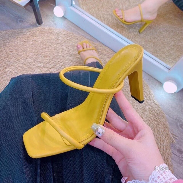 Guốc Sandal cao gót nữ quai bún siêu rẻ 9p mới nhất - s65