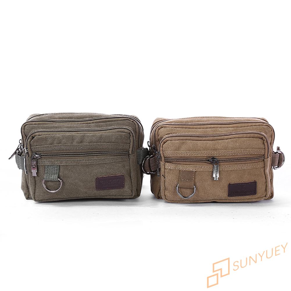 Ví canvas đeo hông nhiều ngăn phong cách vintage cho nam | BigBuy360 - bigbuy360.vn