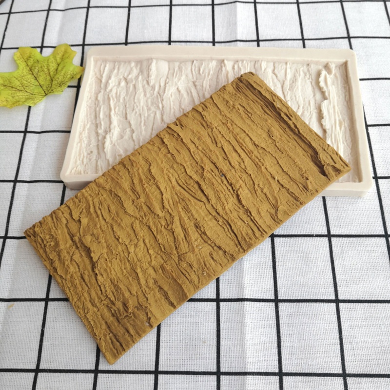 Khuôn Silicone Làm Bánh / Xà Phòng / Kẹo Mềm Họa Tiết Vân Gỗ Độc Đáo DIY