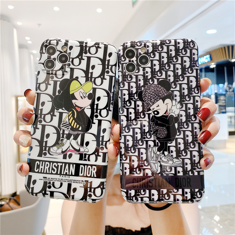DIOR Ốp Lưng Mềm In Hình Chuột Mickey Cho Iphone 12 / Pro / Max / Mini / 11 / Xs Max / Xr / X / I7 / 7p / 8 / 8 Plus / 6 / 6s