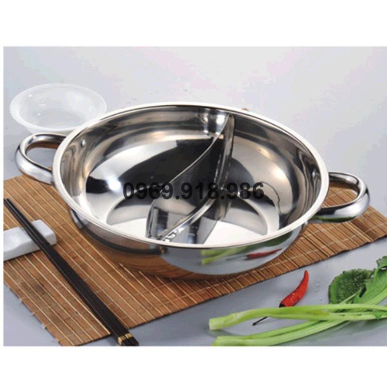 🍺 Nồi Lẩu 2 Ngăn Dùng Cho Bếp Từ Inox 304 30Cm Đẹp Cao Cấp Giá Gốc Sỉ Rẻ 🍒 Tổng Kho Gia Dụng Sài Gòn 🍒