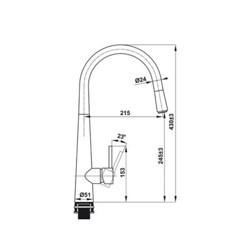 Vòi Rửa Chén Hafele HT21-CH1P245 577.55.220 Nóng Lạnh