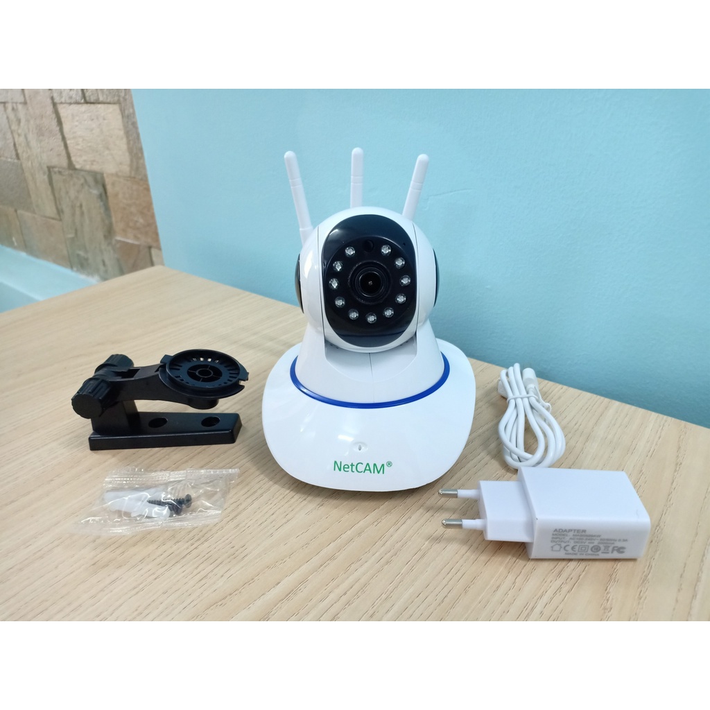 Camera IP wifi giám sát và báo động NetCAM NR03, độ phân giải 3MP, xoay 360 độ - Hãng Phân Phối Chính Thức