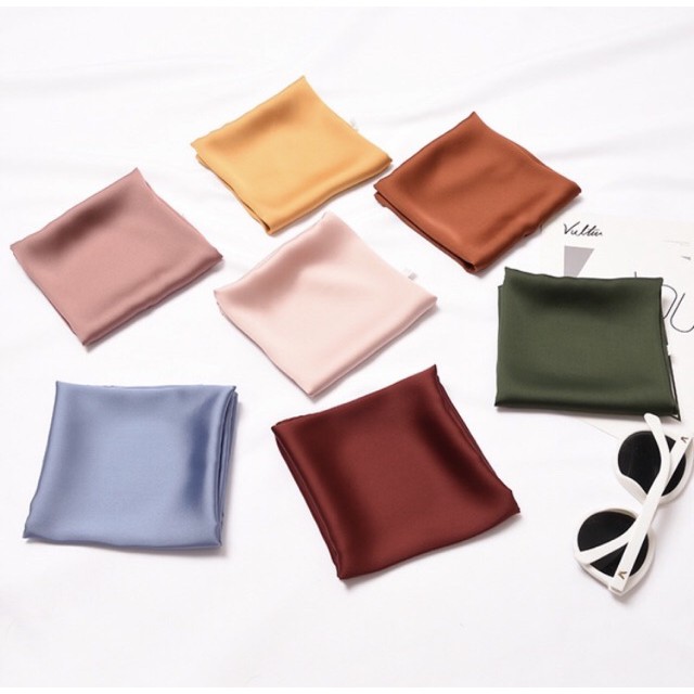 [NowShip2h] Khăn Lụa Vuông ( Khăn Turban) Cao Cấp Trơn Chất Liệu Lụa Chiffon 70x70cm - Mã KL039