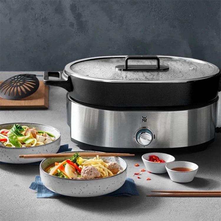 Nồi lẩu và hấp đa năng 2in1 WMF Lono Hot Pot &amp; Steamer tại gia [nhập Đức chính hãng]