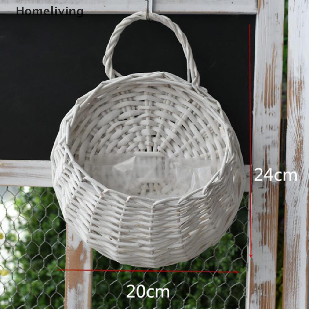 Giỏ hoa đan mây thủ công treo tường trang trí nội thất đẹp mắt