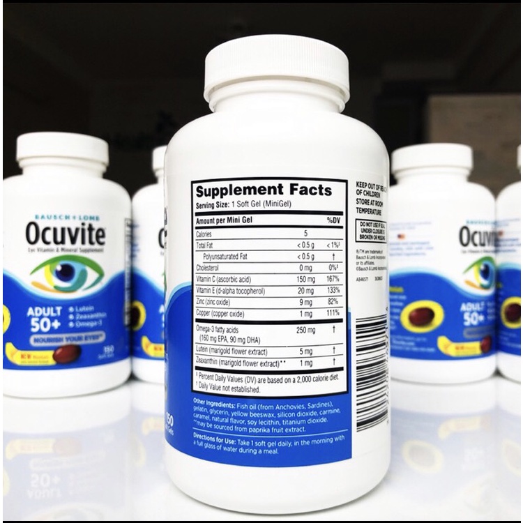 [Date xa] Viên Uống Bổ Mắt Ocuvite Lutein 150 viên của Mỹ dành cho người trên 50 tuổi