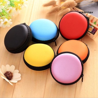 COLD ＊  Mini Portable Round Earphone Cable USB Data Cord Storage Bag Zipper Pouch Case