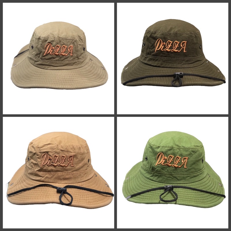 Mũ vành lao động wat mềm mịn thêu logo Pizza đơn giản dễ gấp gọn , tiện lợi
