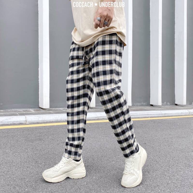 Quần vải baggy unisex COCCACH caro Qccs3 - by COC CACH