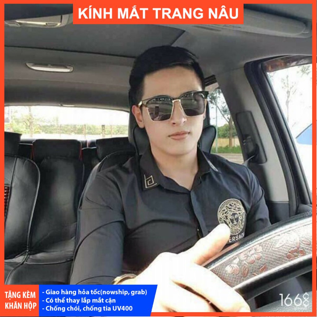 Mắt kính nam nữ N40 hàn quốc gọng kim loại vuông thời trang cao cấp hot trend | BigBuy360 - bigbuy360.vn