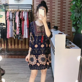 Váy lanh thổ cẩm QC