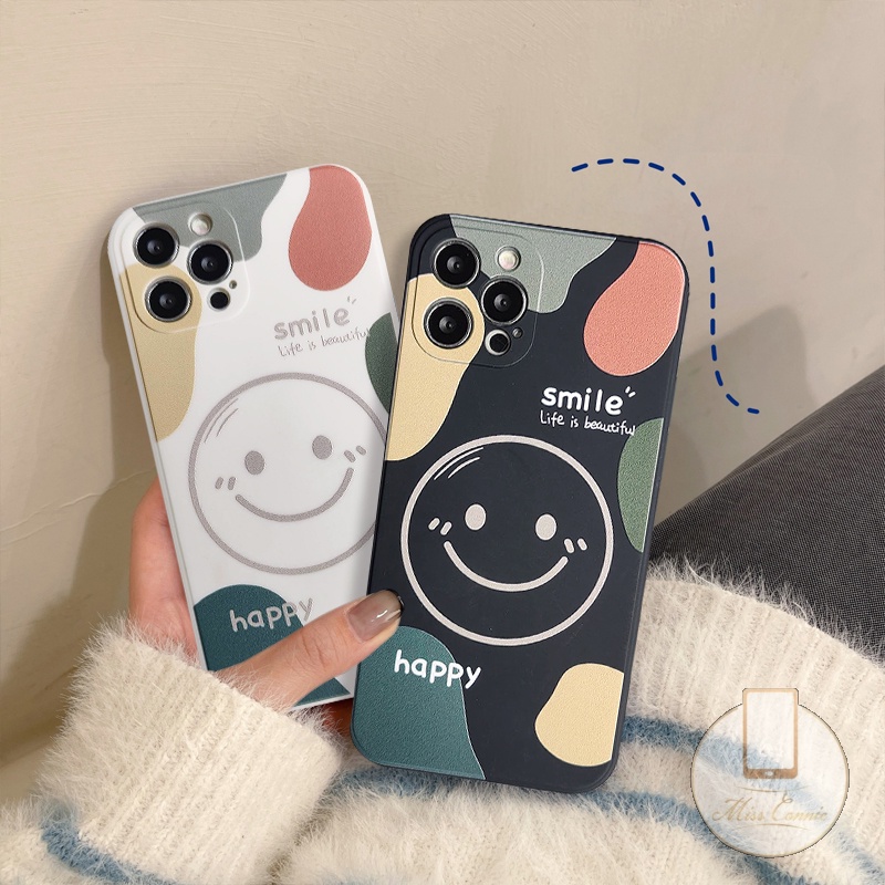 Ốp điện thoại TPU mềm in họa tiết mặt cười chống sốc thích hợp cho iPhone 11 13 12 Pro Max 6 6s 7 8 Plus X XR XS Max