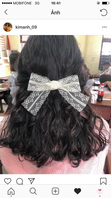 [ Hàng Thiết Kế ] Kẹp Tóc Nơ Ren Handmade Họa Tiết Hoa Trắng Cao Cấp Ribbon.mimi Pure cột / kẹp
