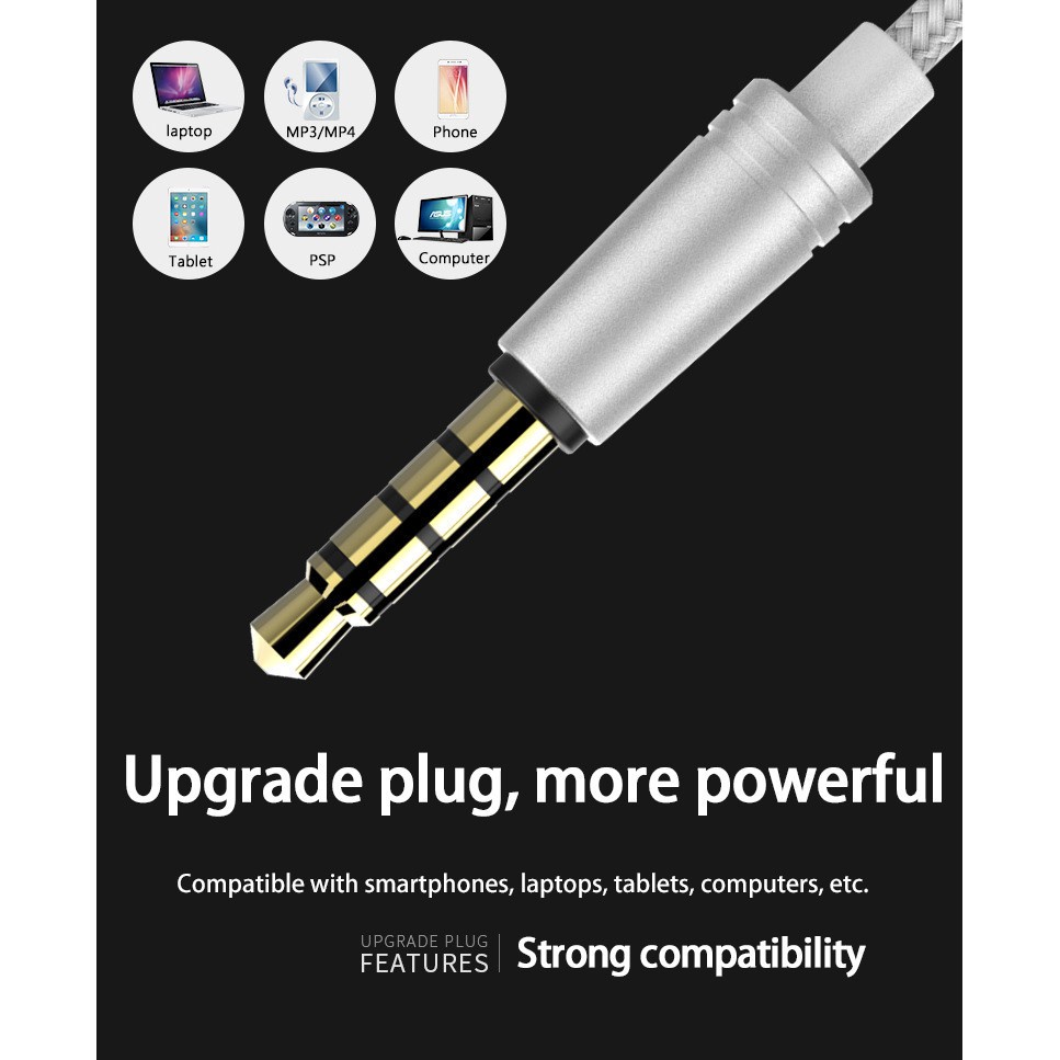 Tai Nghe Dạng Móc Vành Tai Giắc Cắm 3.5mm Âm Thanh Siêu Trầm HIFI HD