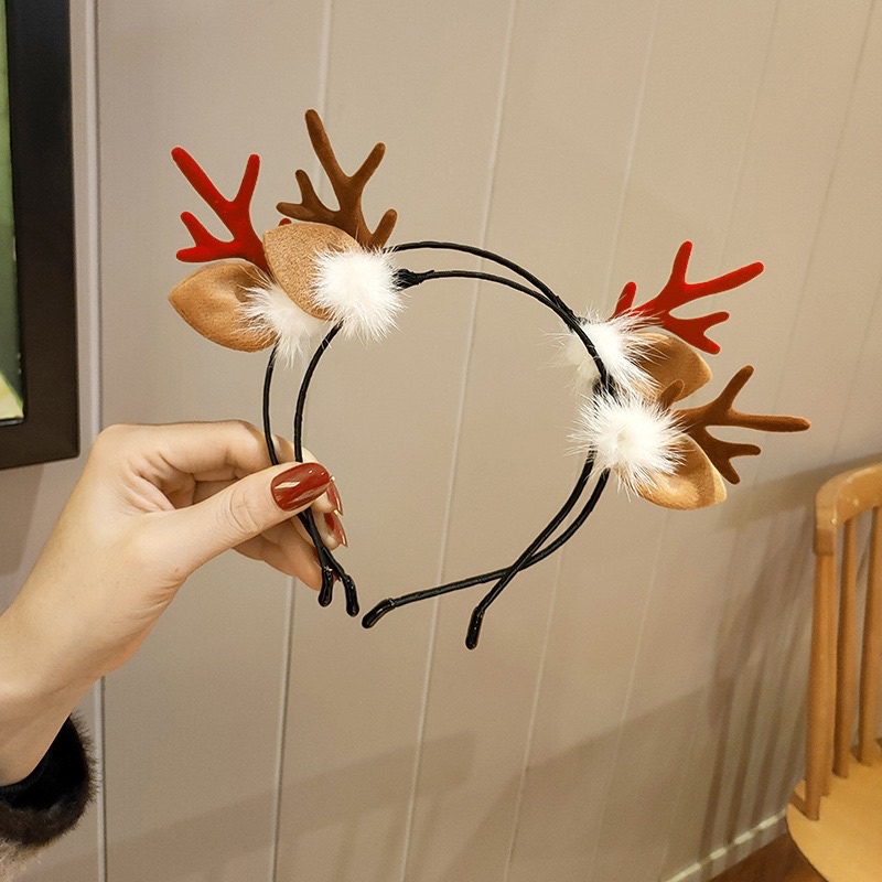 Bờm băng đô cài tóc Giáng Sinh màu đỏ Noel phụ kiện tóc phụ kiện chụp ảnh