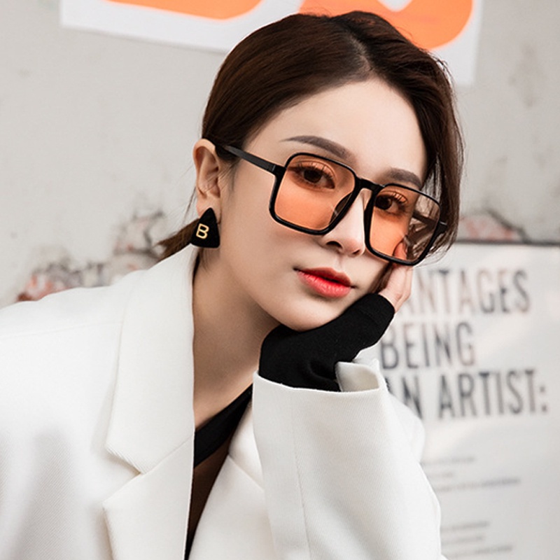 Kính Mát Gọng Vuông Lớn Chống Nắng Phong Cách Retro Thời Trang Cho Nam Nữ