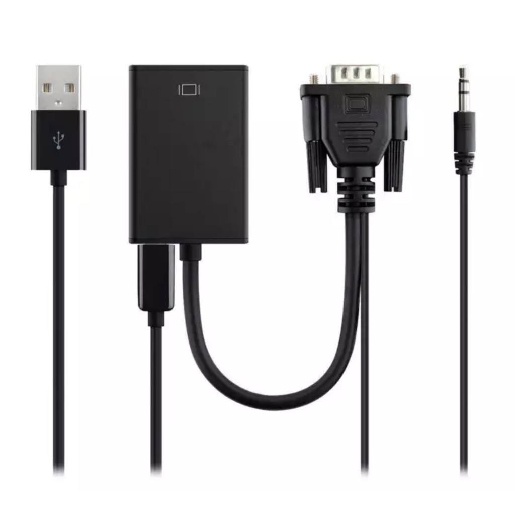 Cáp chuyển đổi tín hiệu từ VGA sang HDMI có âm thanh + Cáp Micro USB cấp nguồn