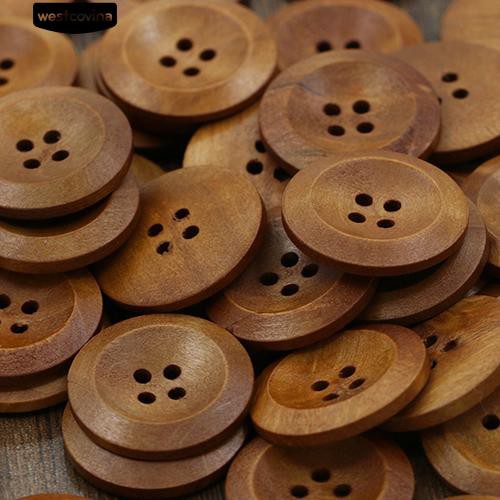 Set 50 Nút Gỗ 4 Lỗ Hình Tròn Chuyên Dụng Để Làm Đồ Thủ Công