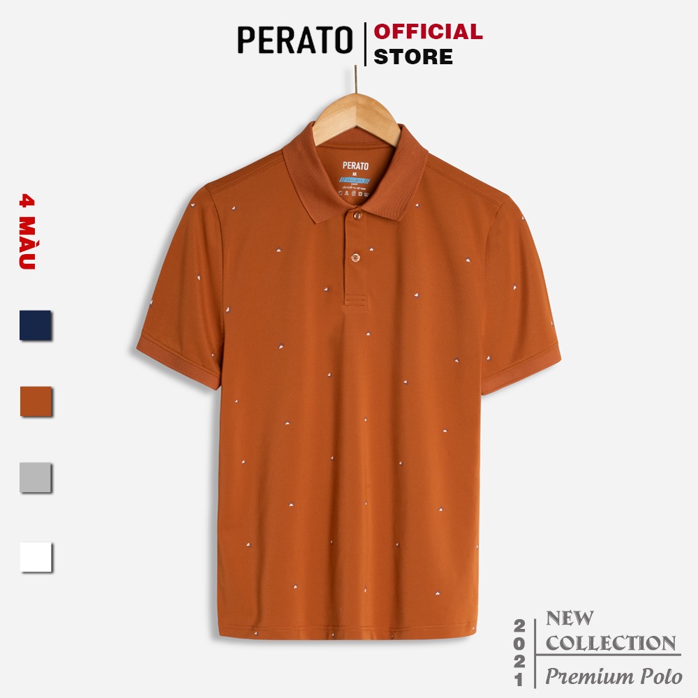 [MUA 2 GIẢM 20K] Áo Thun Polo Nam Có Cổ Ngắn Tay PERATO, Chất Siêu Mát, In Hình Trẻ Trung, Lịch Lãm