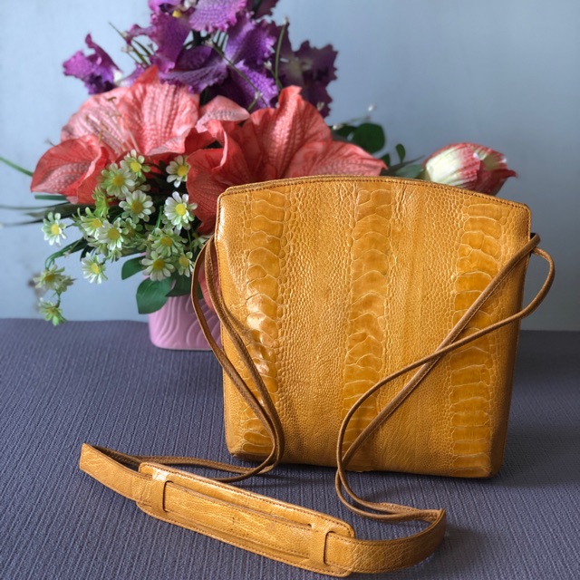 Đeo chéo da chân đà điểu thật hàng si