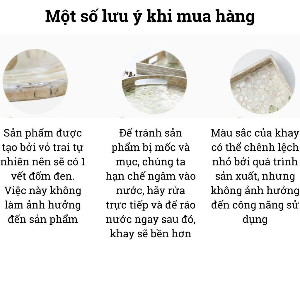 Khay Trà Khảm Trai Cao Cấp BAMBOOO ECO Để Trái Cây Đồ Trang Sức Phong Cách Bắc Âu Để Trong Phòng Ngủ Phòng Khách Đa Năng